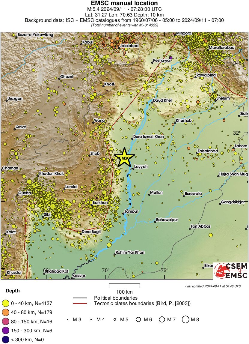 regional historical seismicity