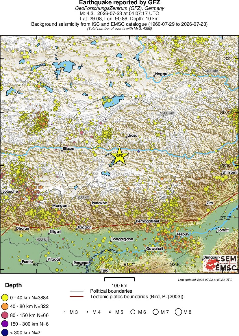 regional historical seismicity