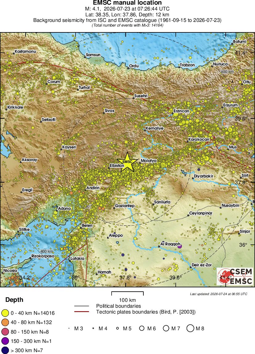 regional historical seismicity