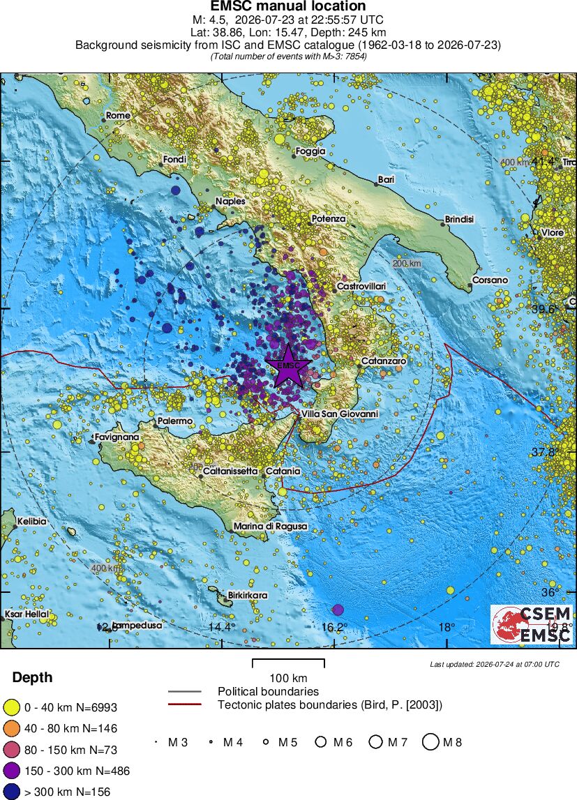 regional historical seismicity