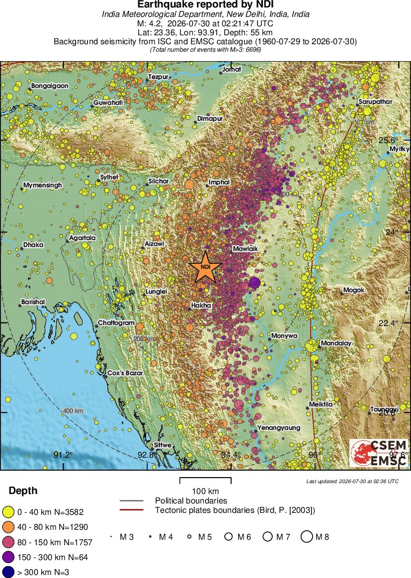 regional historical seismicity