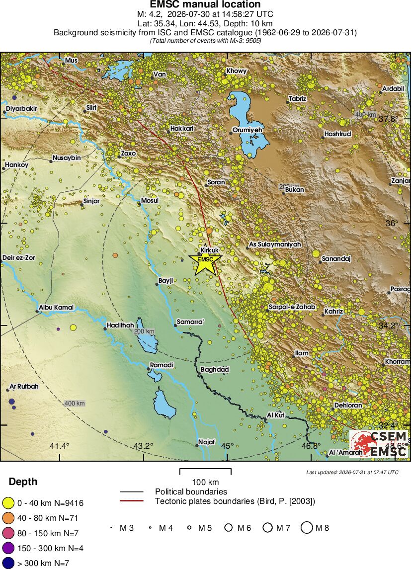regional historical seismicity