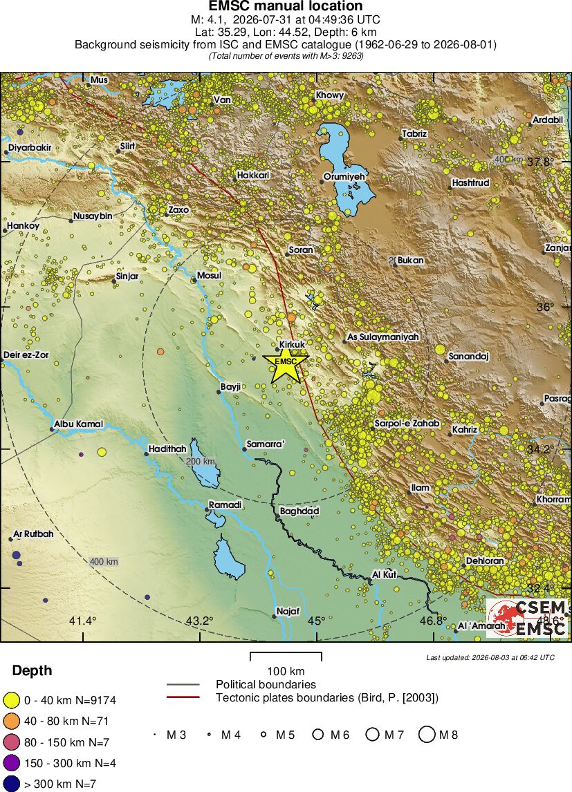 regional historical seismicity