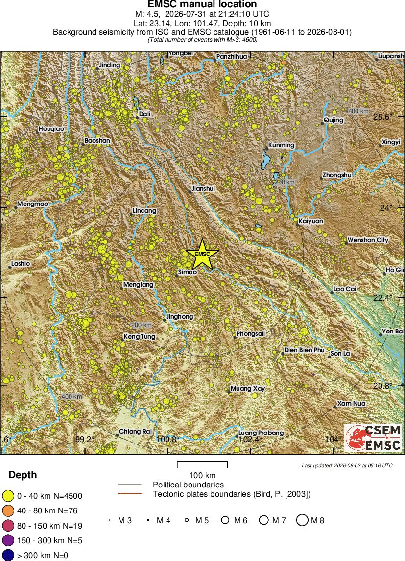 regional historical seismicity