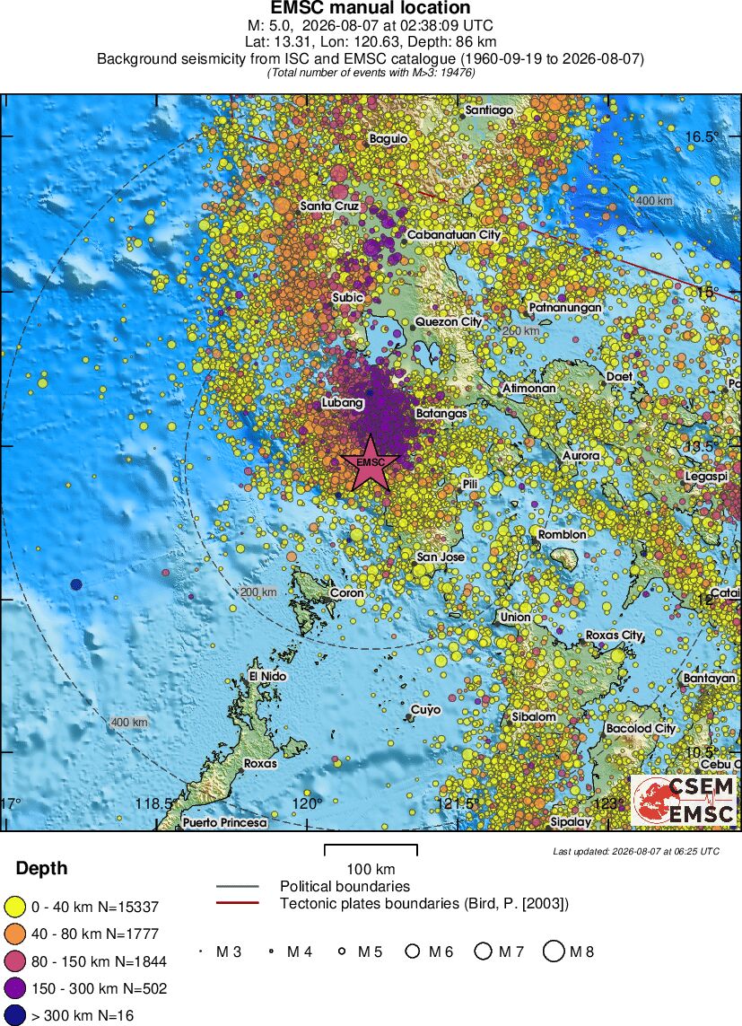 regional historical seismicity