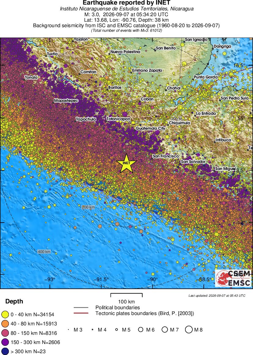 regional historical seismicity