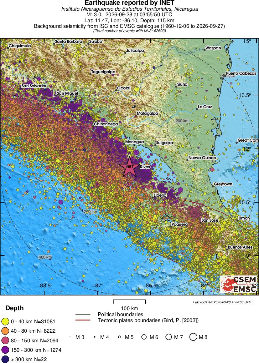 regional historical seismicity