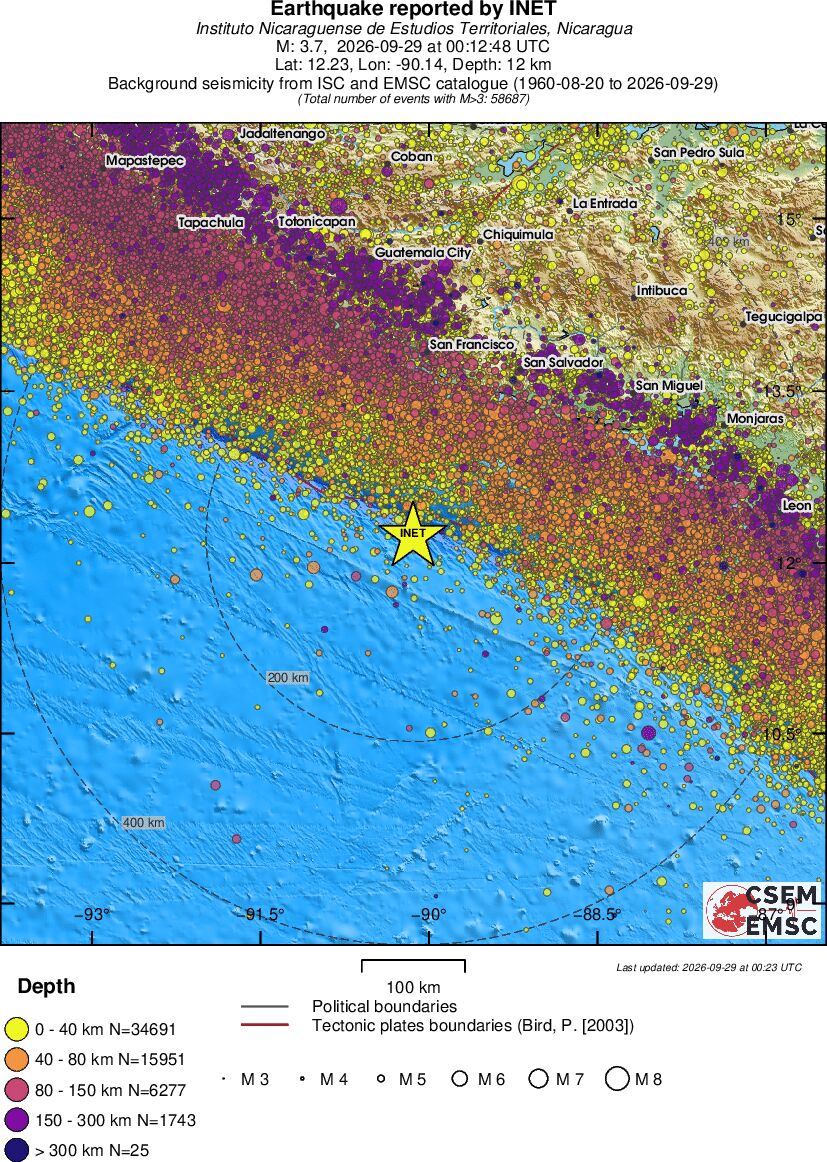 regional historical seismicity
