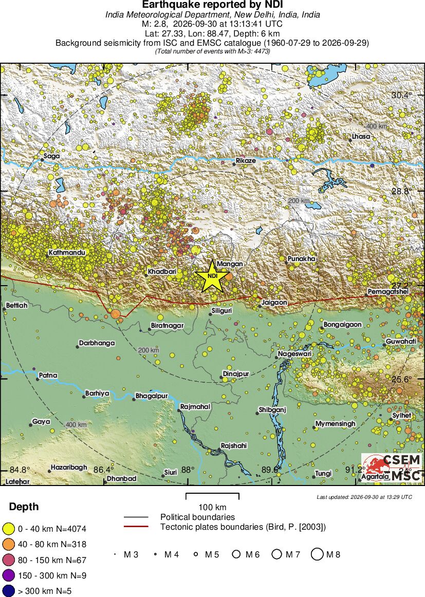 regional historical seismicity
