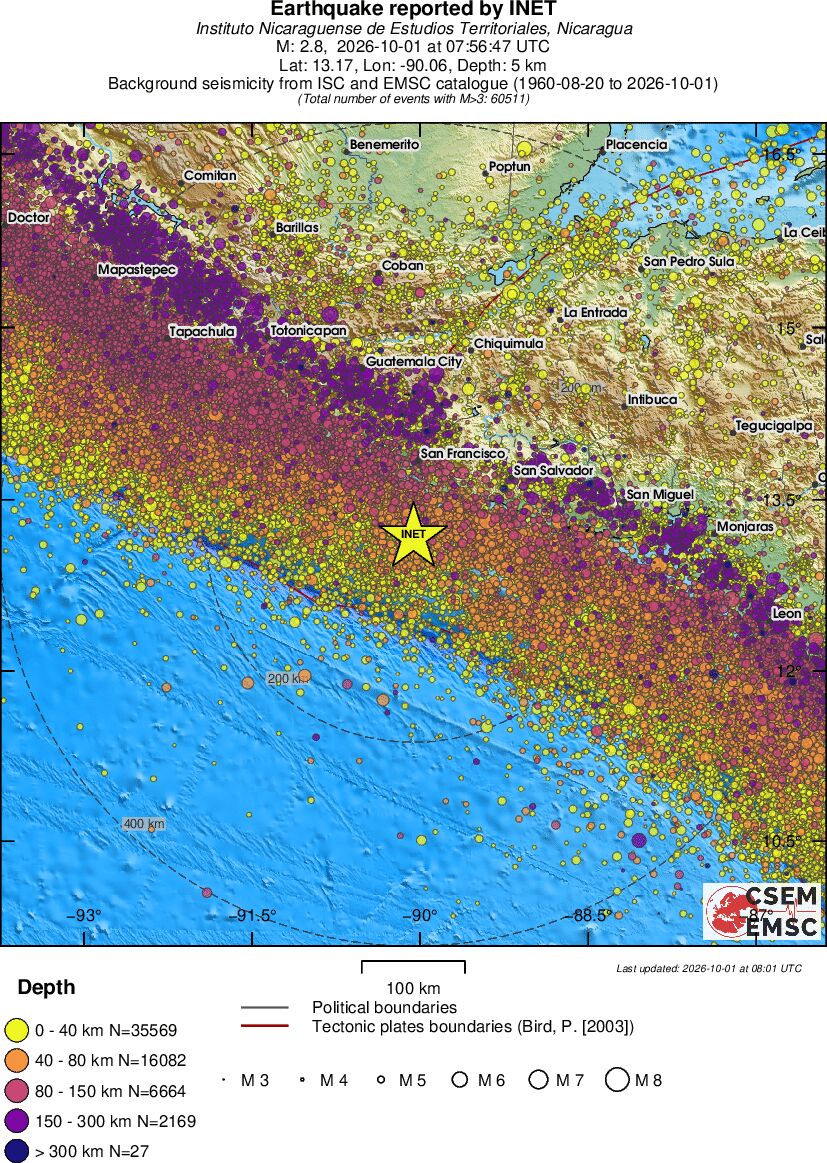 regional historical seismicity