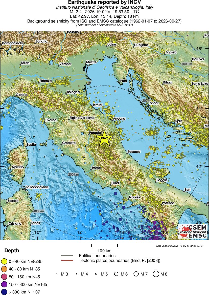 regional historical seismicity