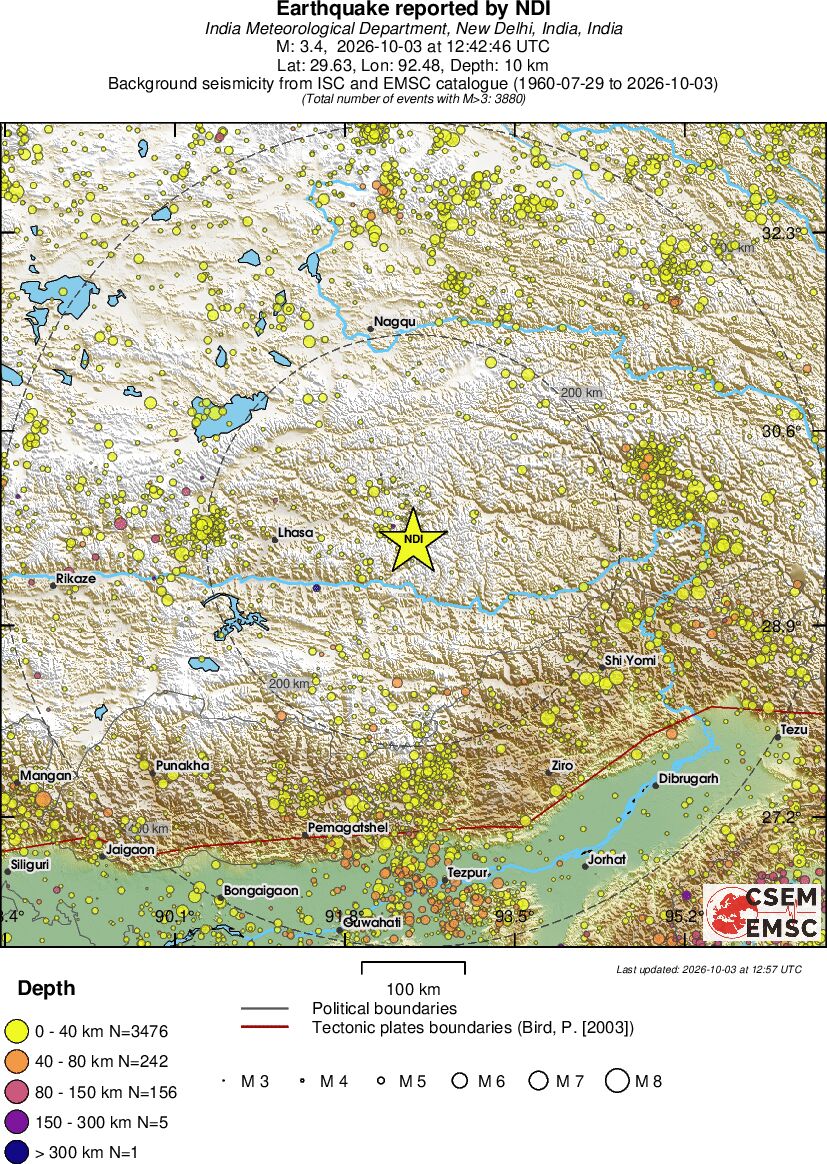 regional historical seismicity