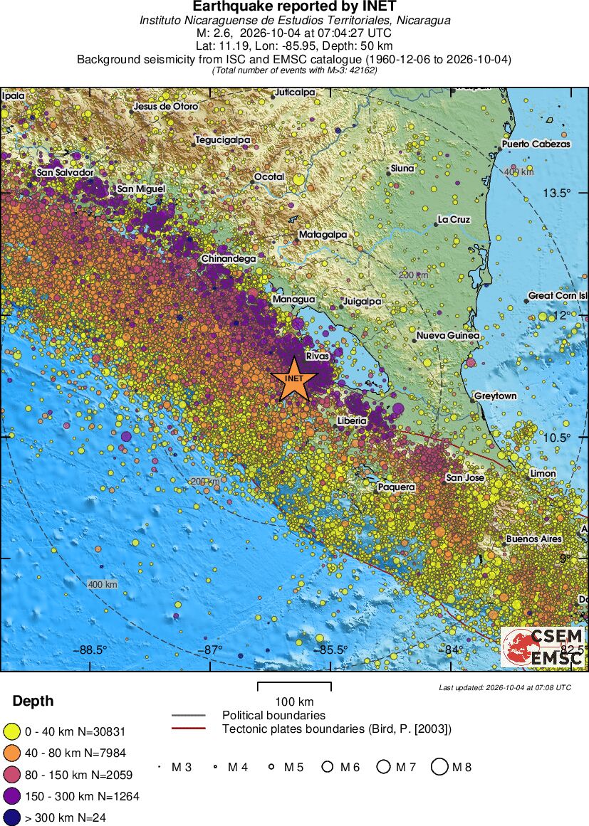 regional historical seismicity