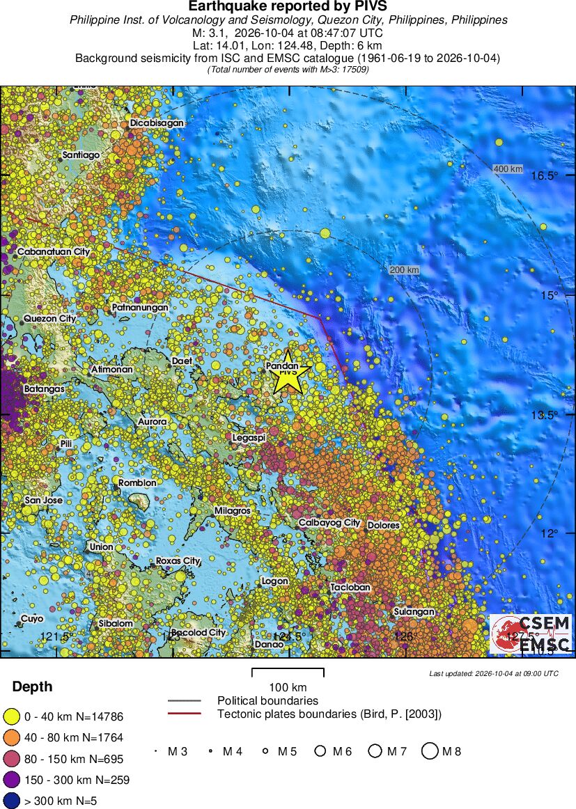 regional historical seismicity