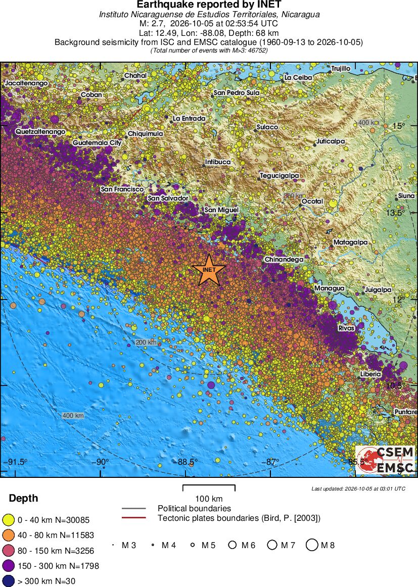 regional historical seismicity