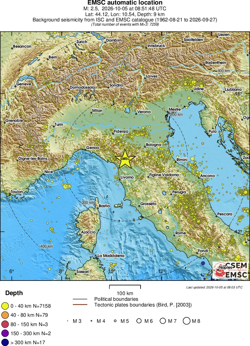 regional historical seismicity
