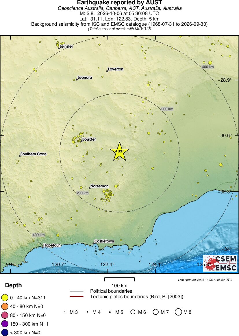 regional historical seismicity