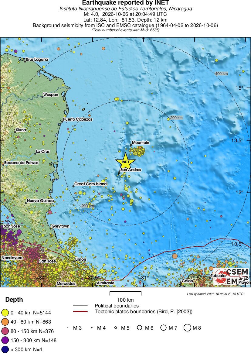 regional historical seismicity