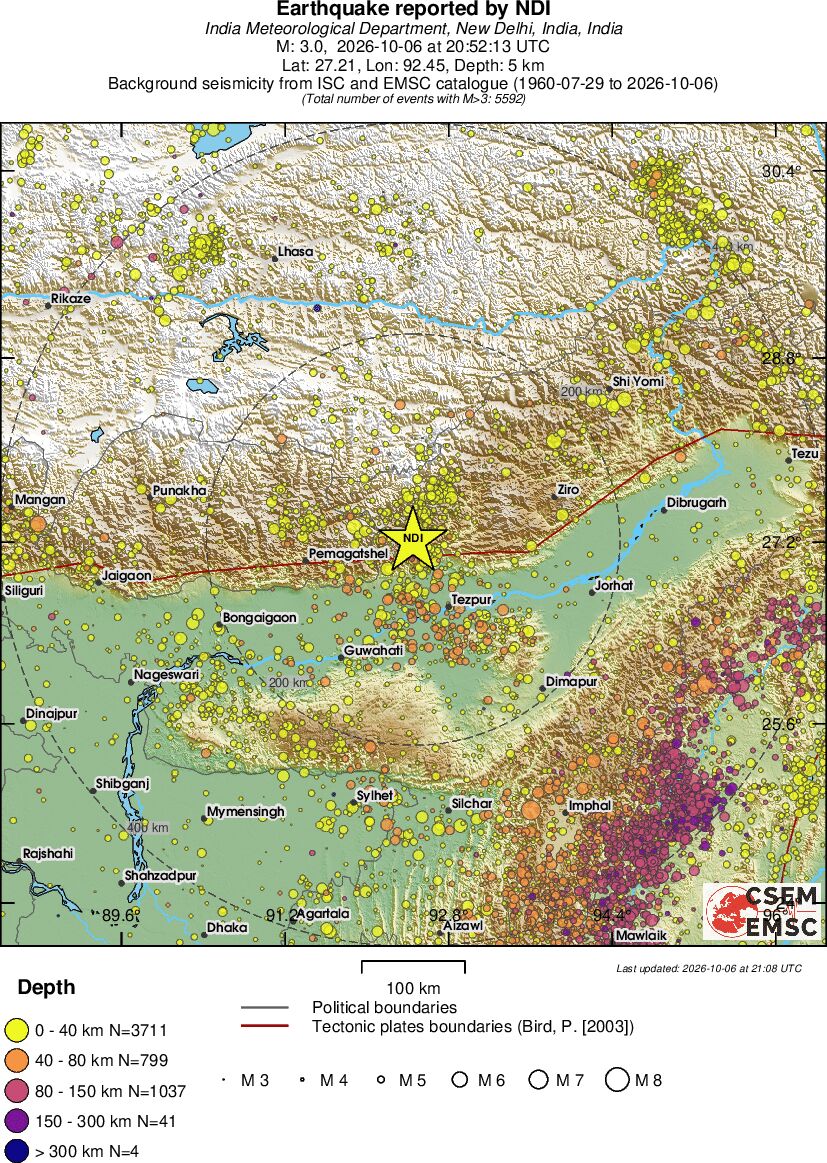 regional historical seismicity