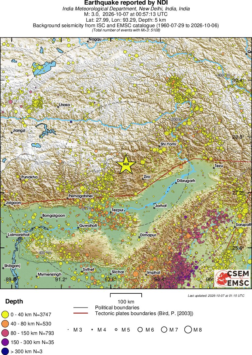 regional historical seismicity