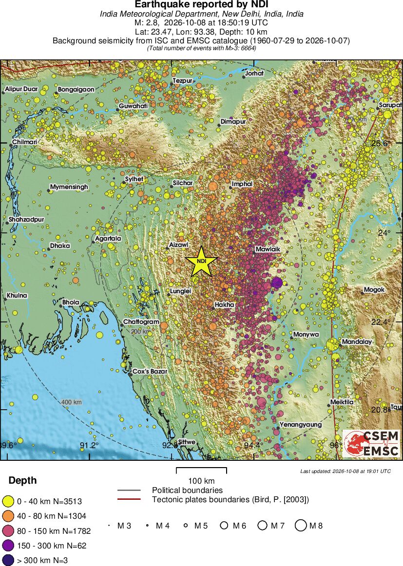 regional historical seismicity