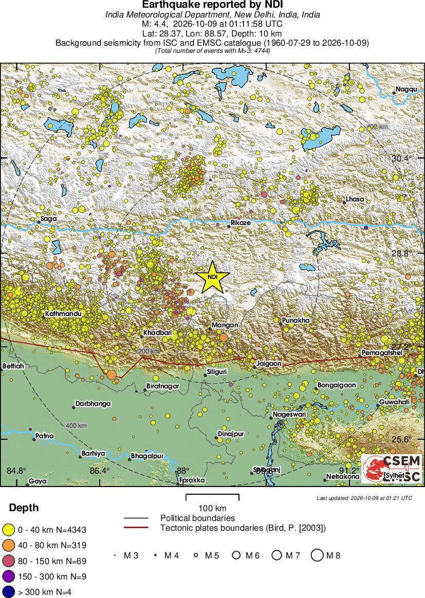 regional historical seismicity