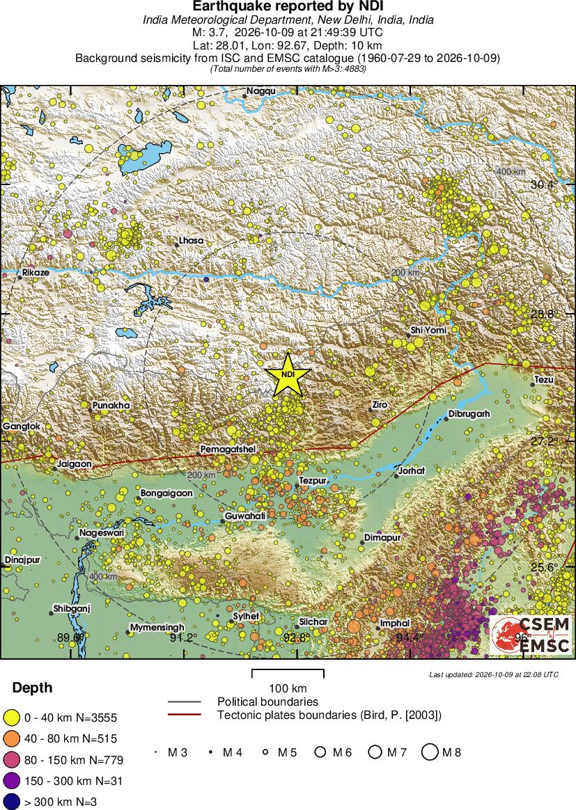 regional historical seismicity