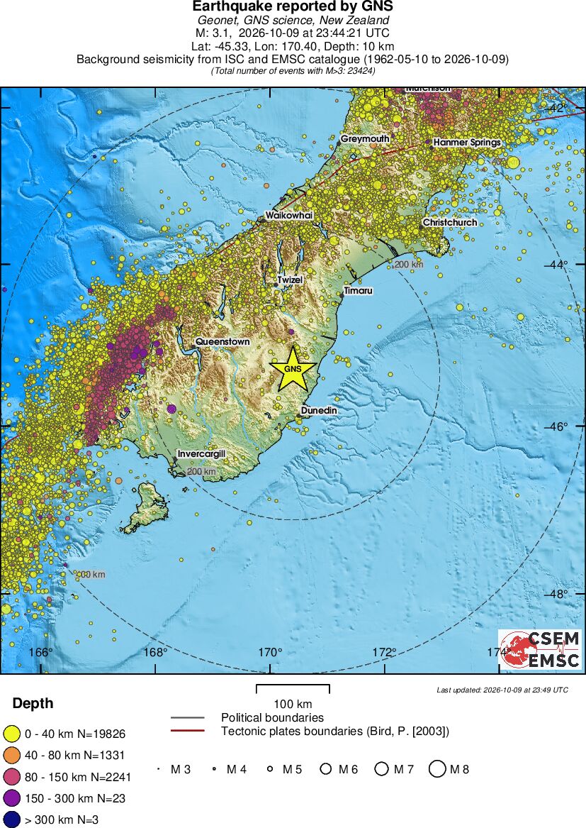 regional historical seismicity