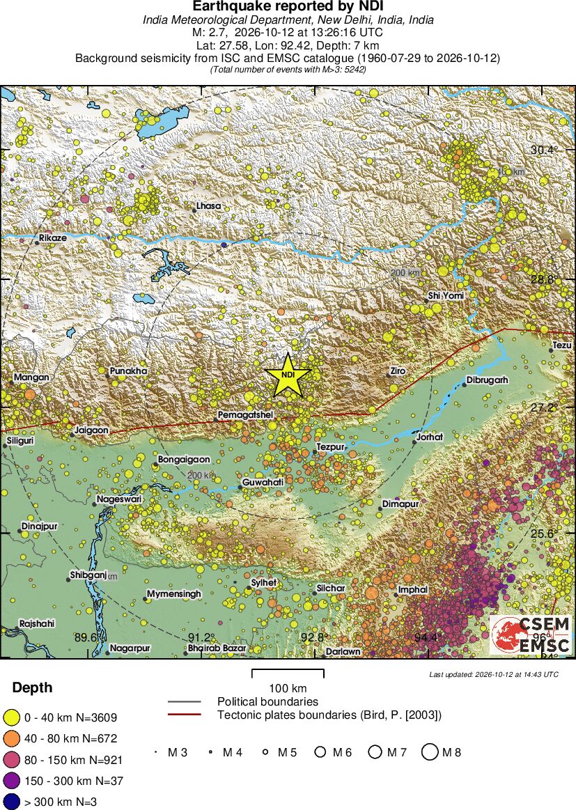 regional historical seismicity