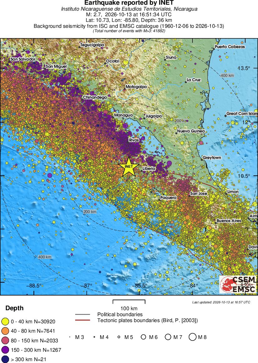 regional historical seismicity