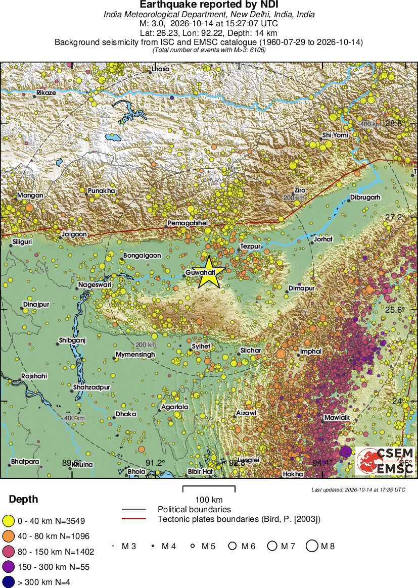 regional historical seismicity