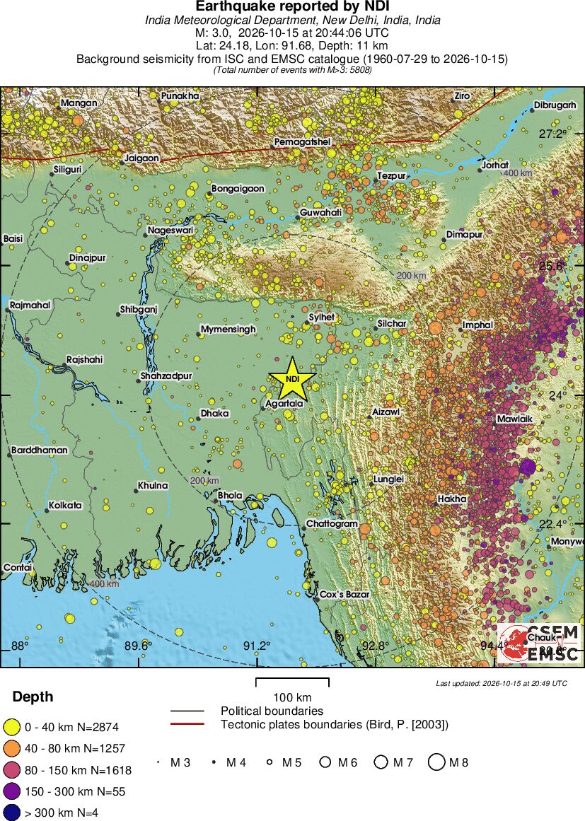 regional historical seismicity