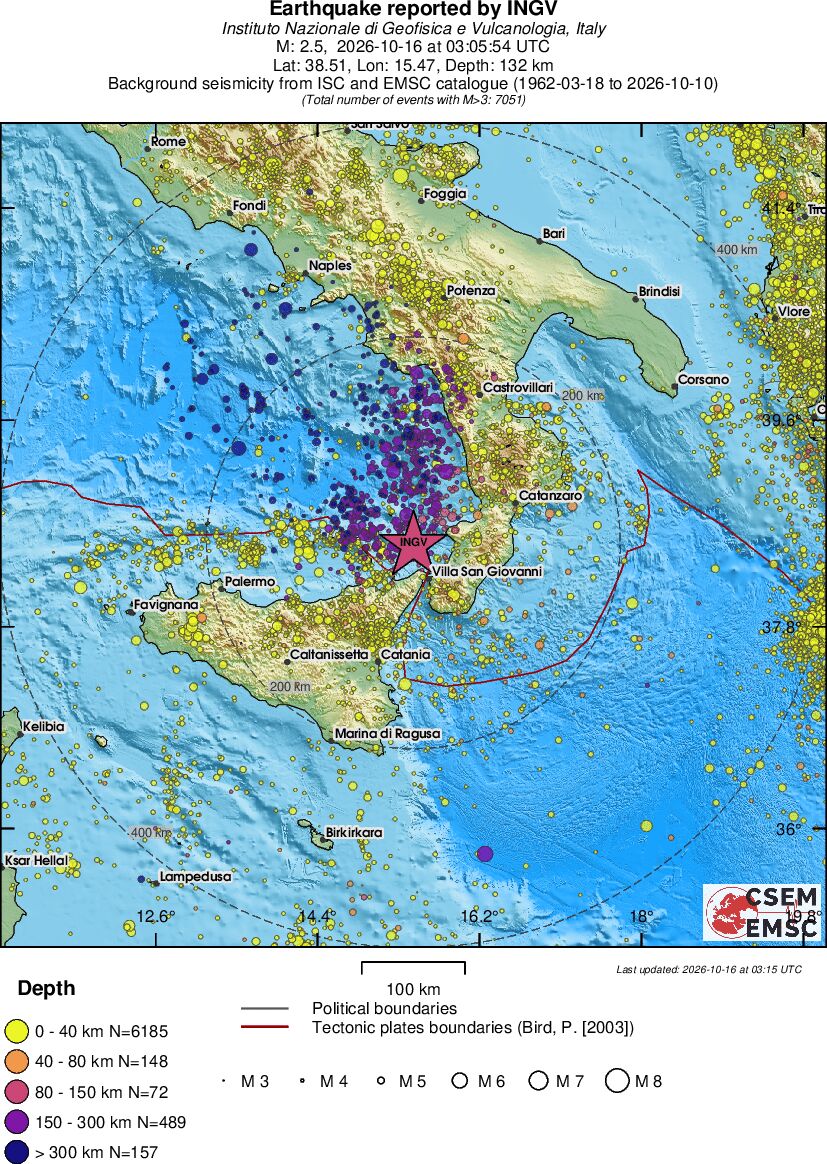 regional historical seismicity