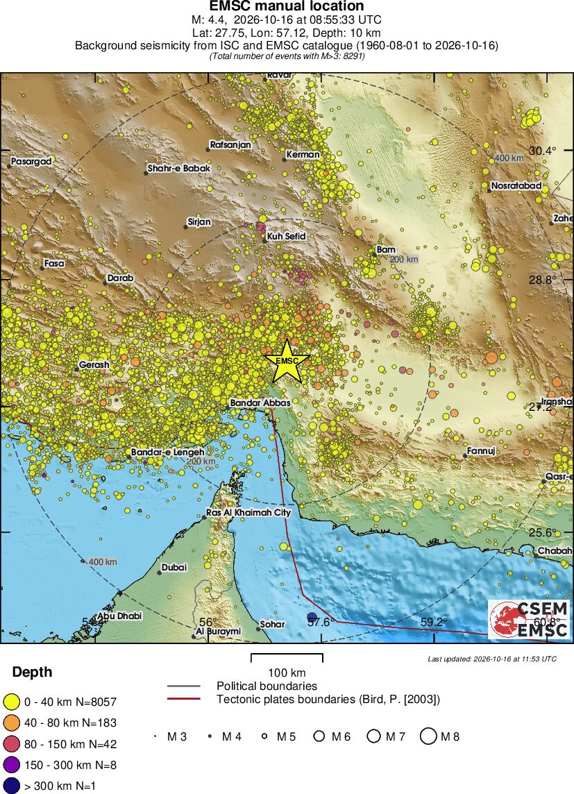 regional historical seismicity
