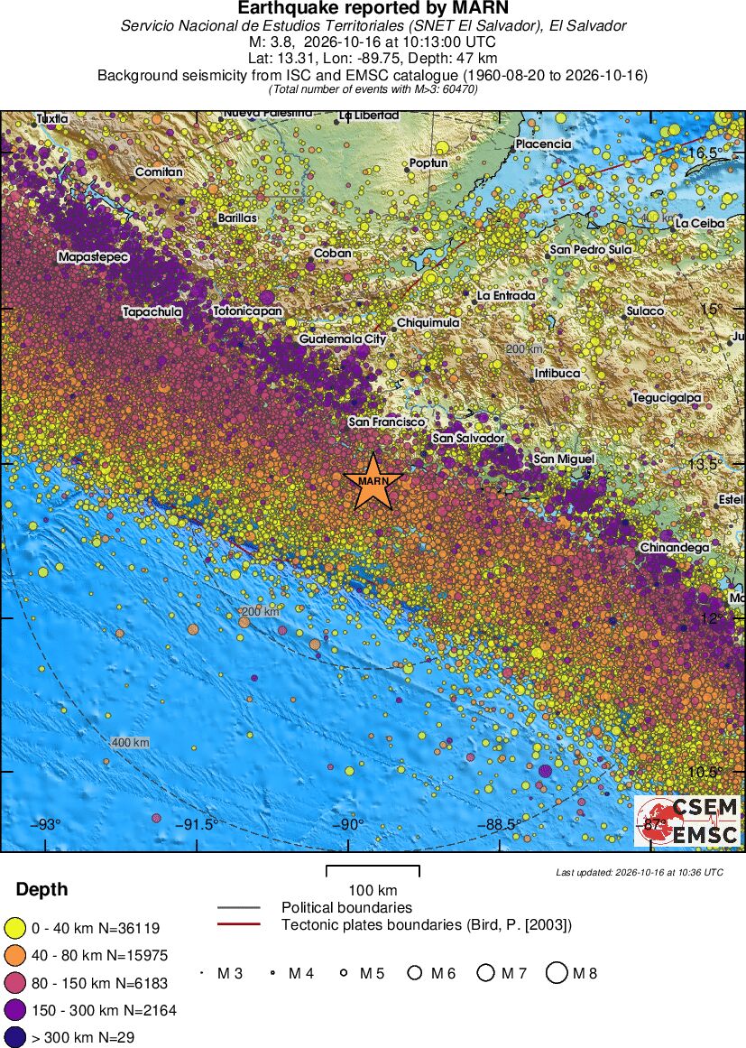 regional historical seismicity