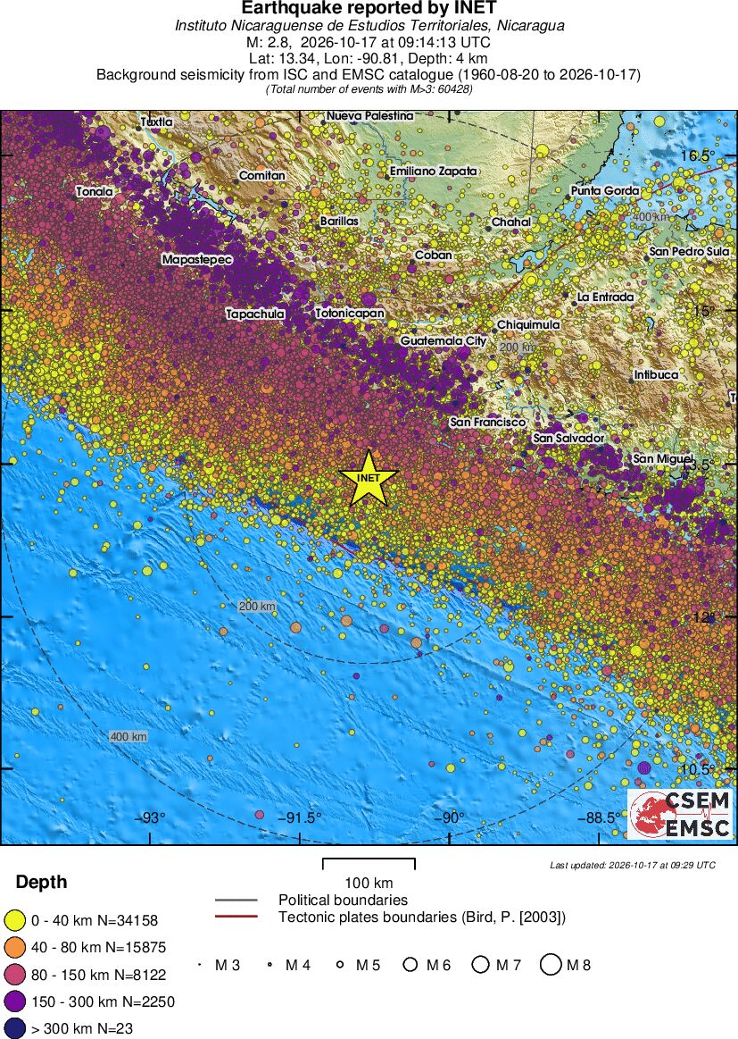 regional historical seismicity