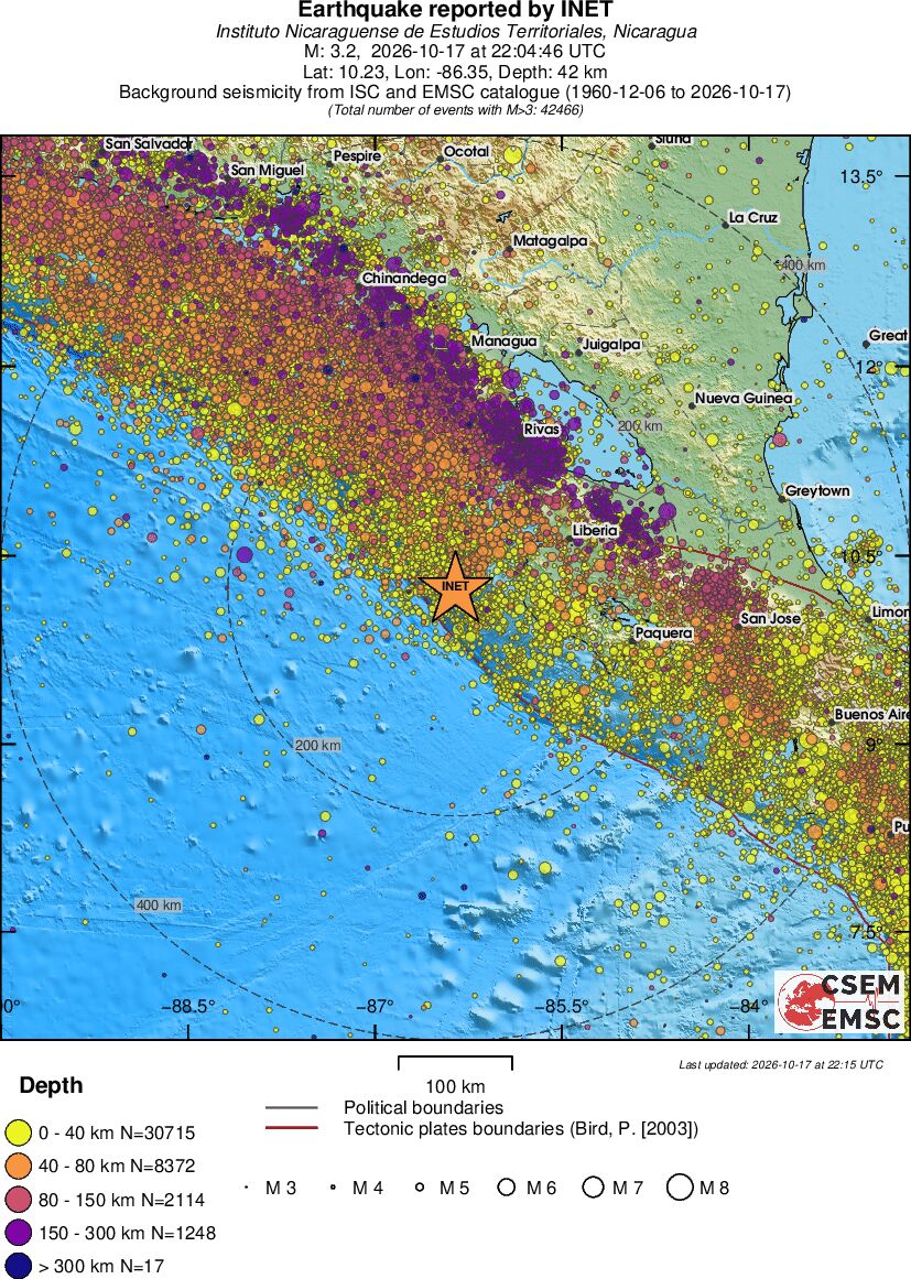 regional historical seismicity
