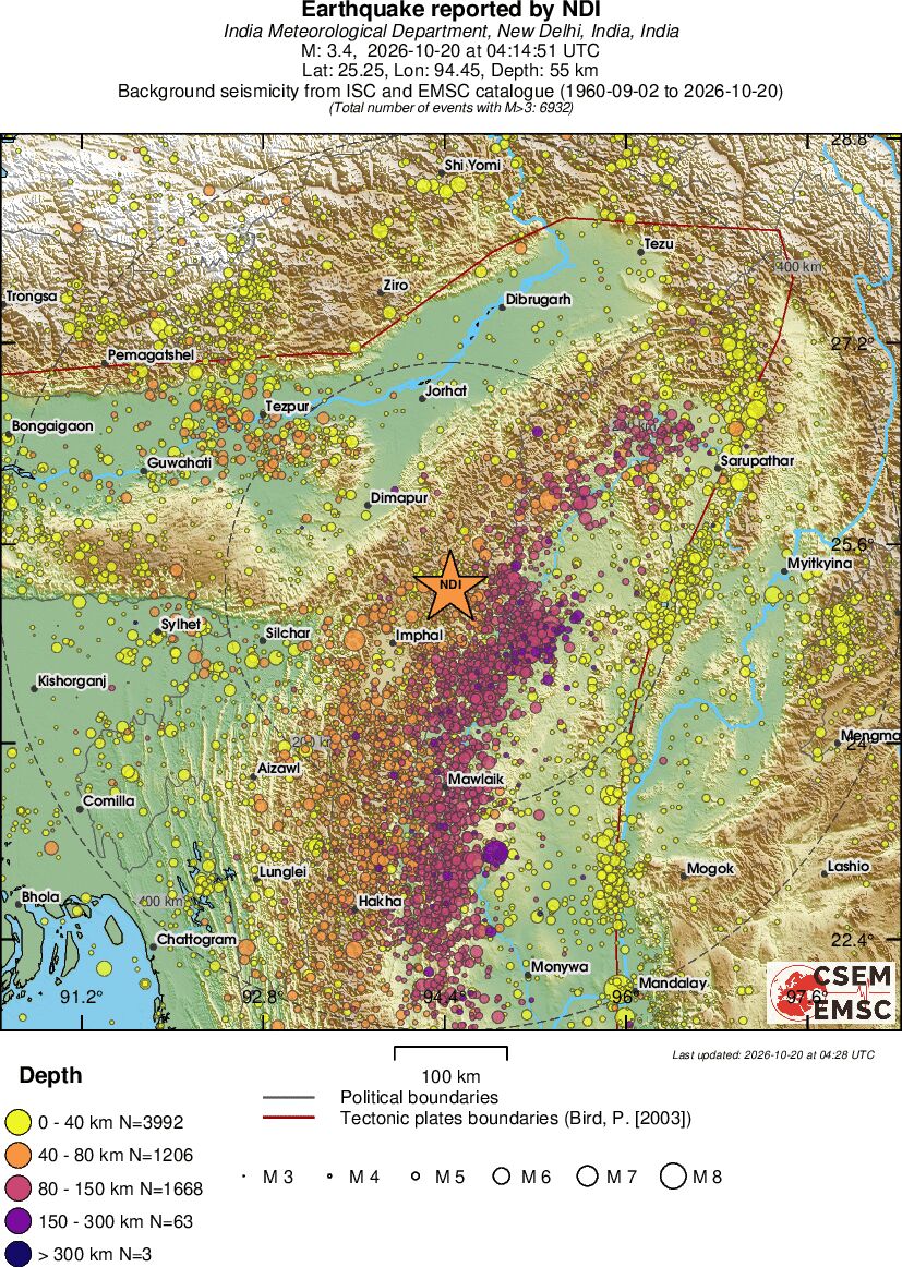 regional historical seismicity