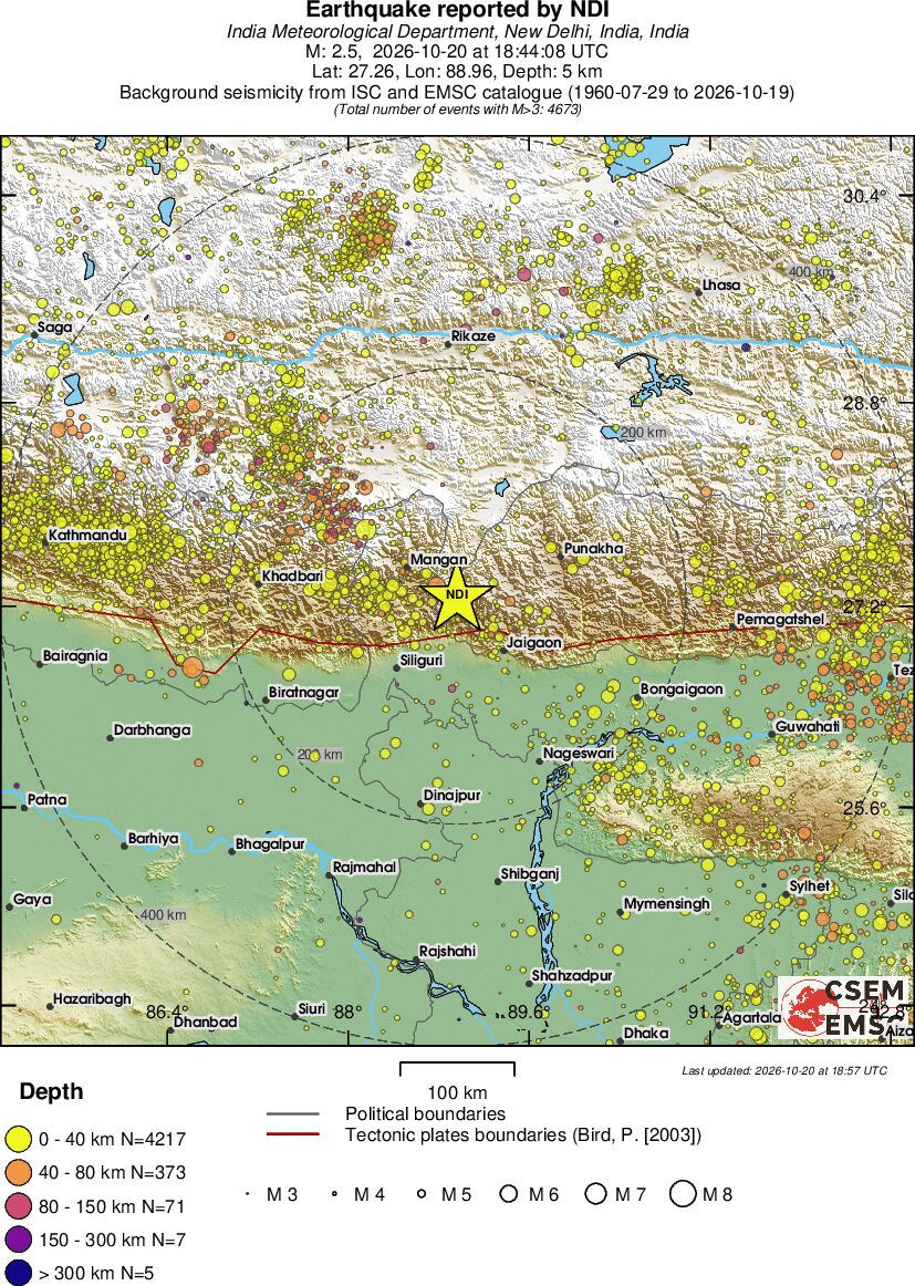 regional historical seismicity