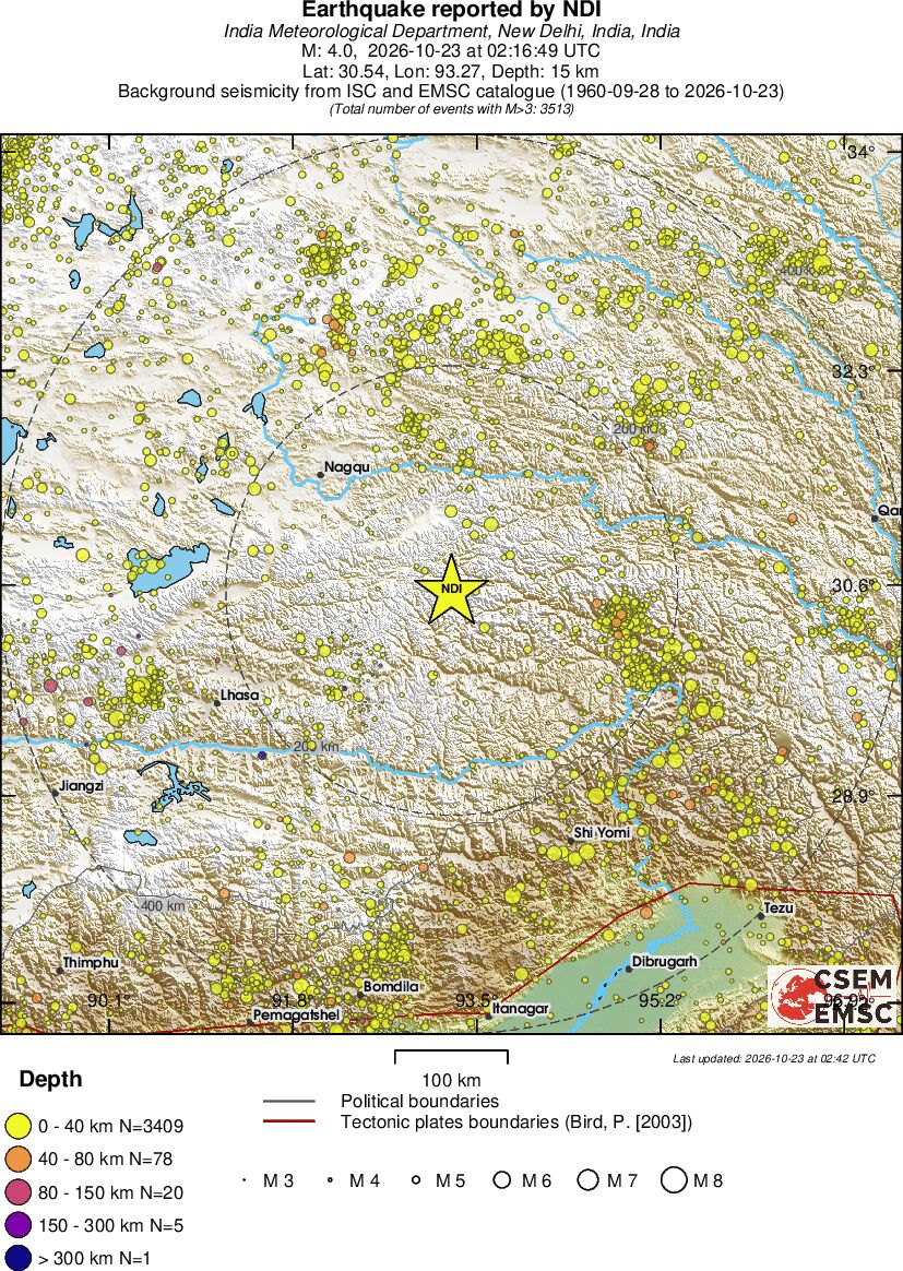regional historical seismicity