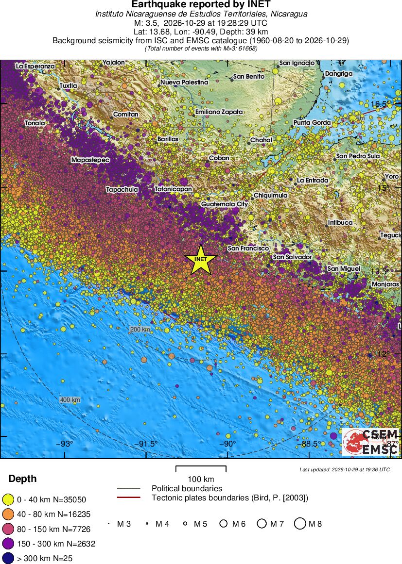 regional historical seismicity