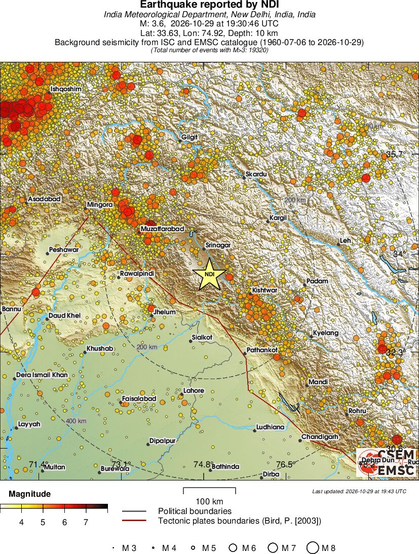 regional magnitude historical seismicity