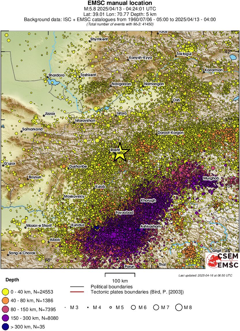 regional historical seismicity