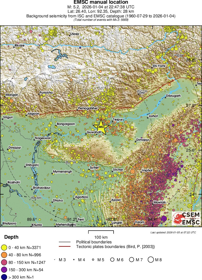 regional historical seismicity