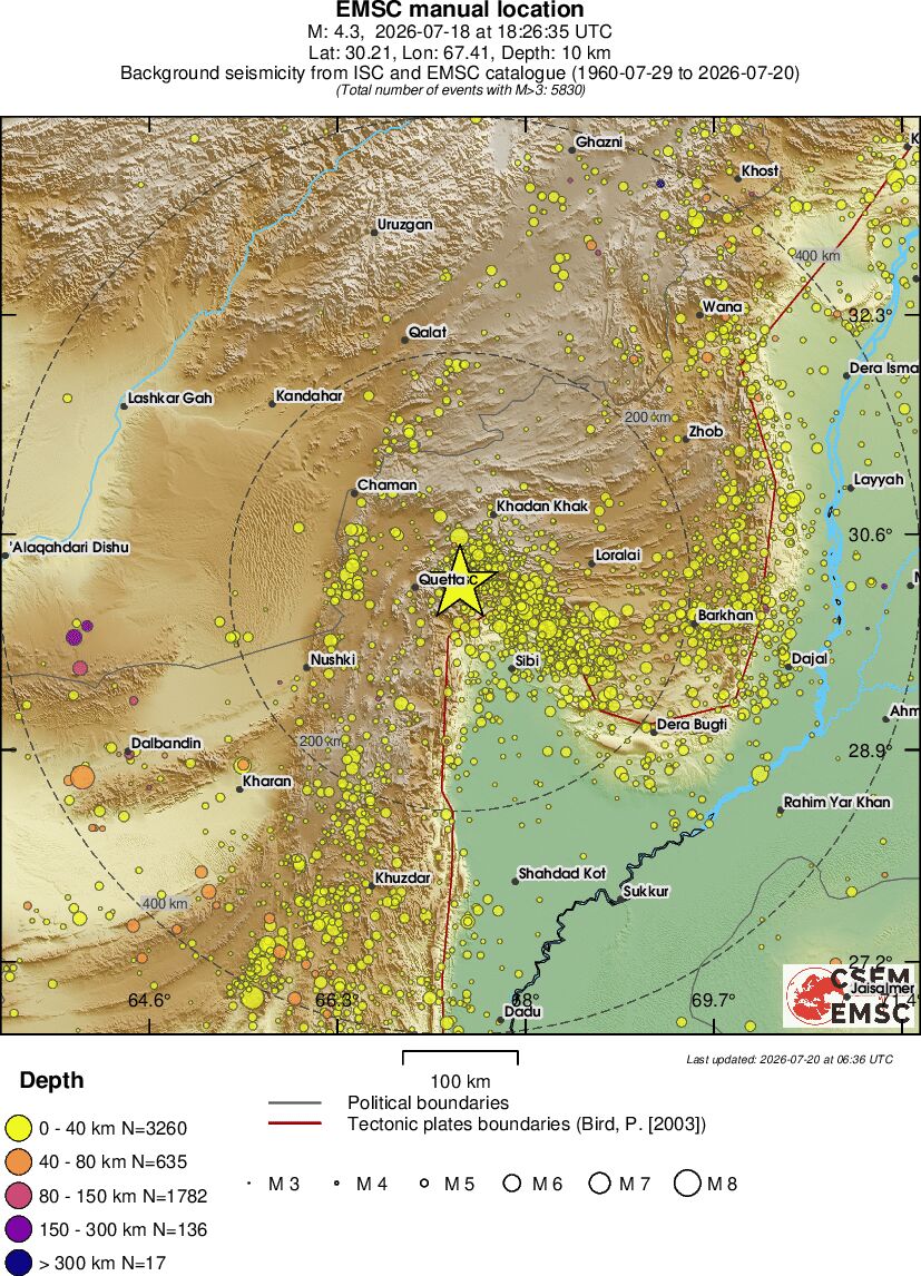 regional historical seismicity