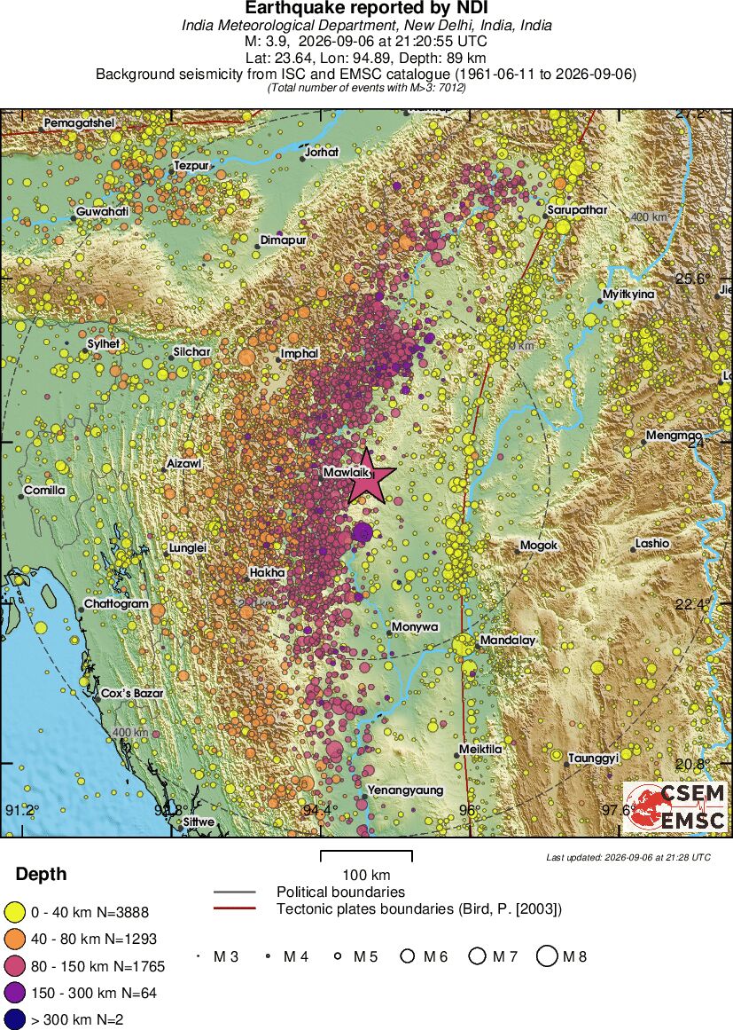 regional historical seismicity