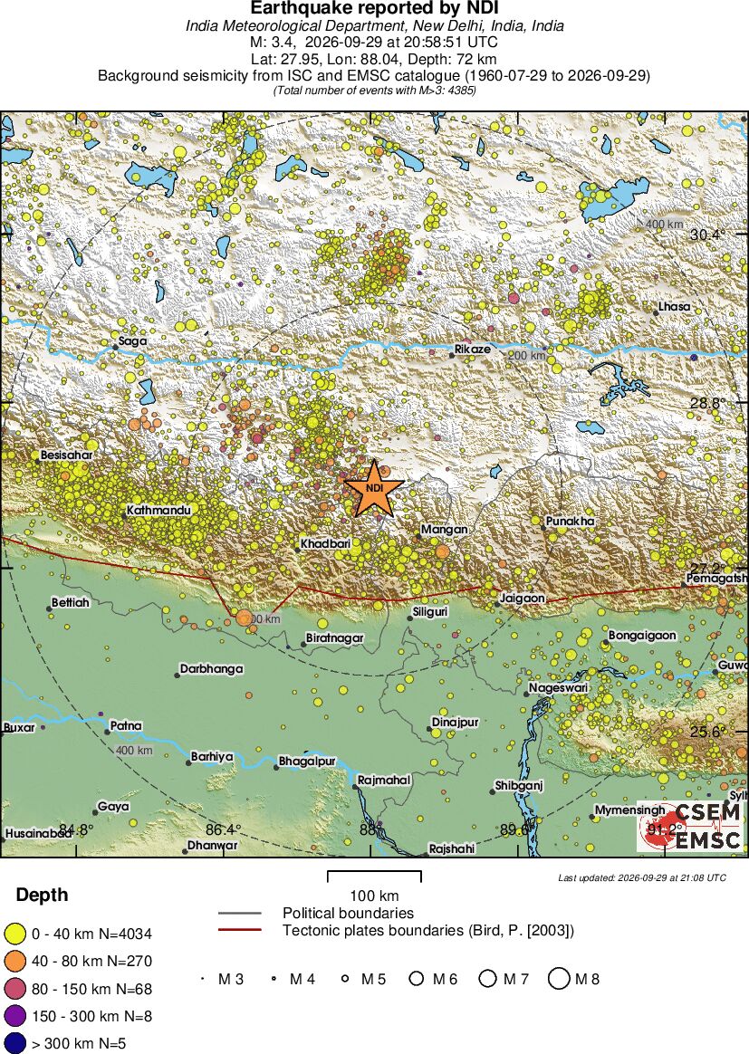 regional historical seismicity