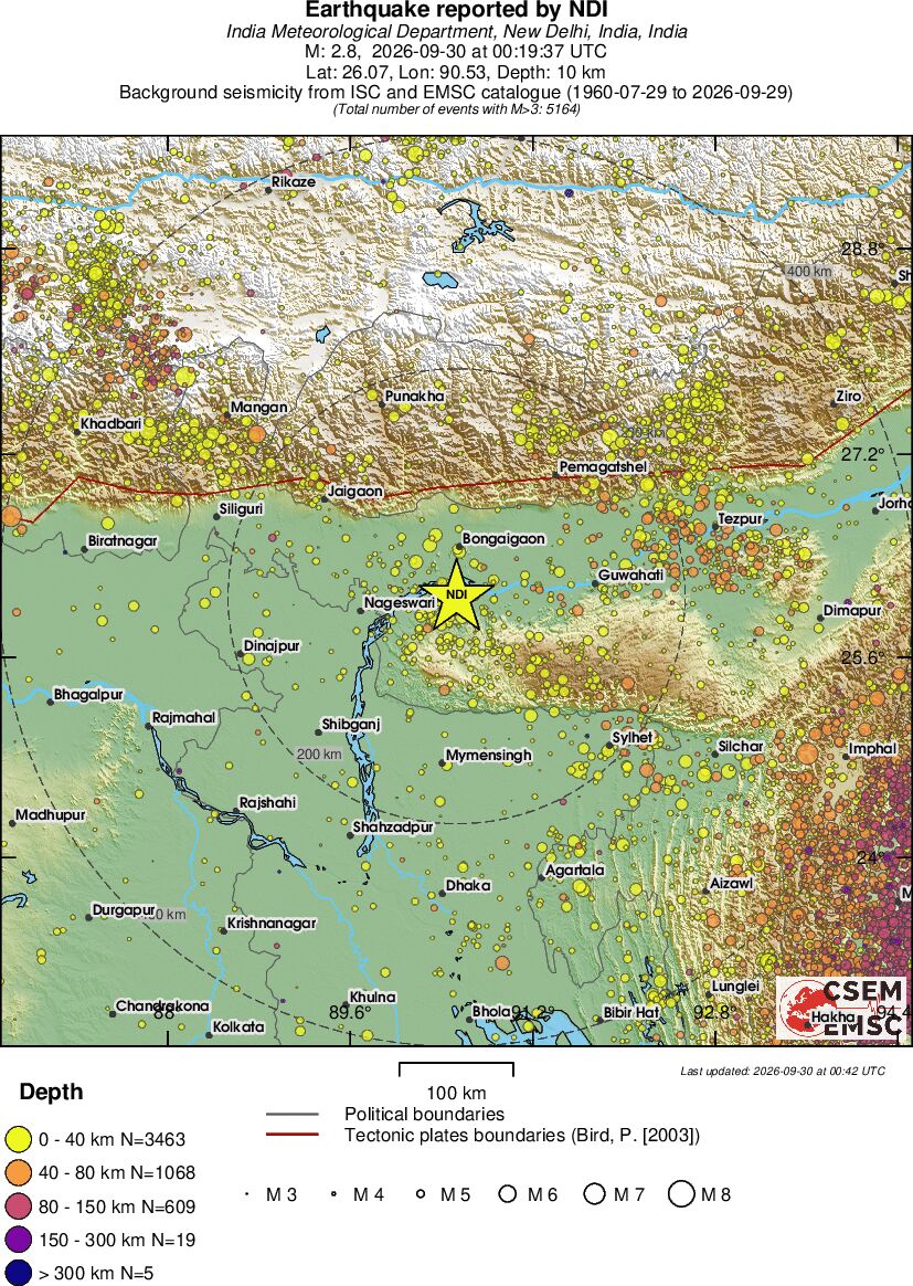 regional historical seismicity