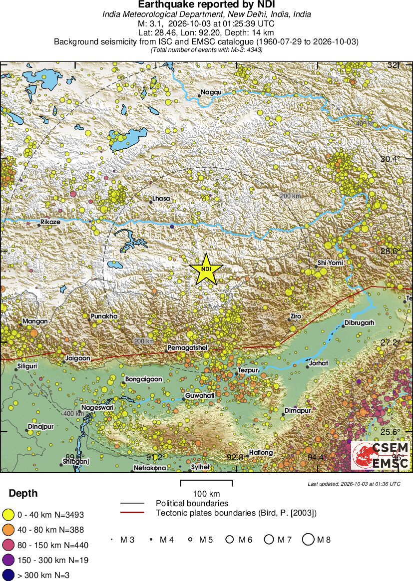 regional historical seismicity
