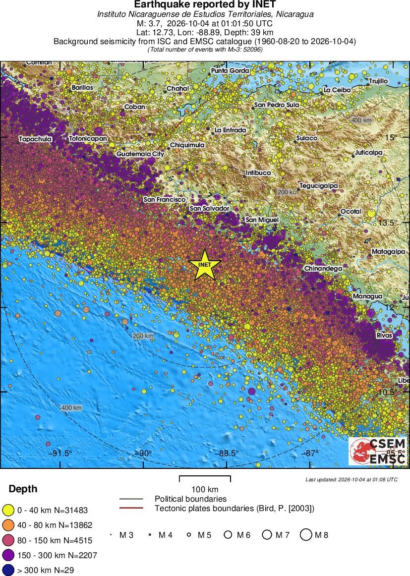 regional historical seismicity